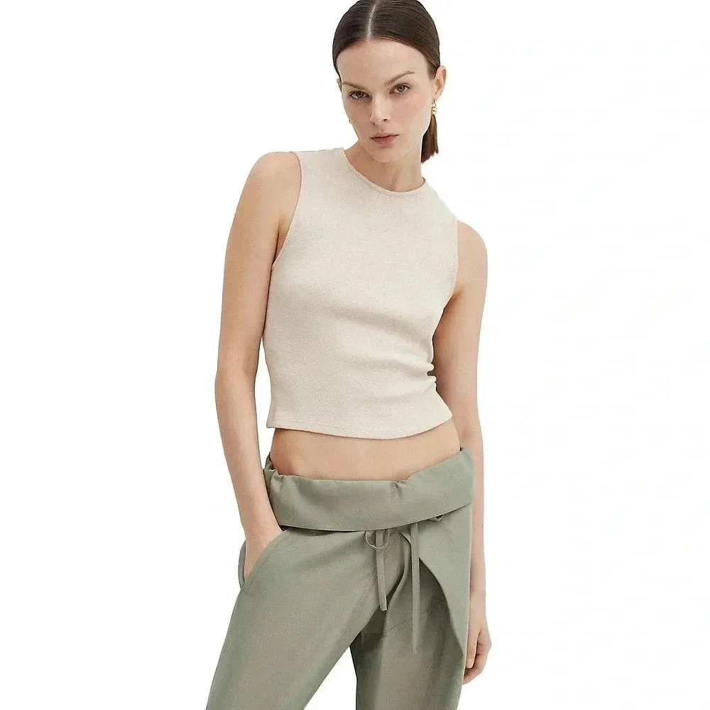 Mango Knit Textured  Tank Top NWT